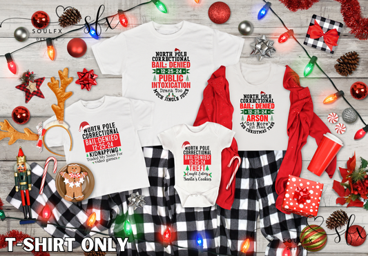 North Pole Correctional Holiday Tees- White