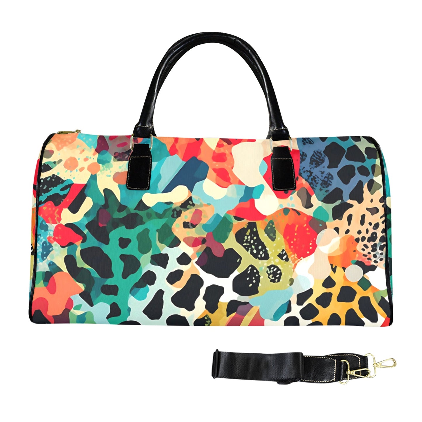 Rainbow Menagerie Overnight Bag - Stylish Essentials for Short Trips