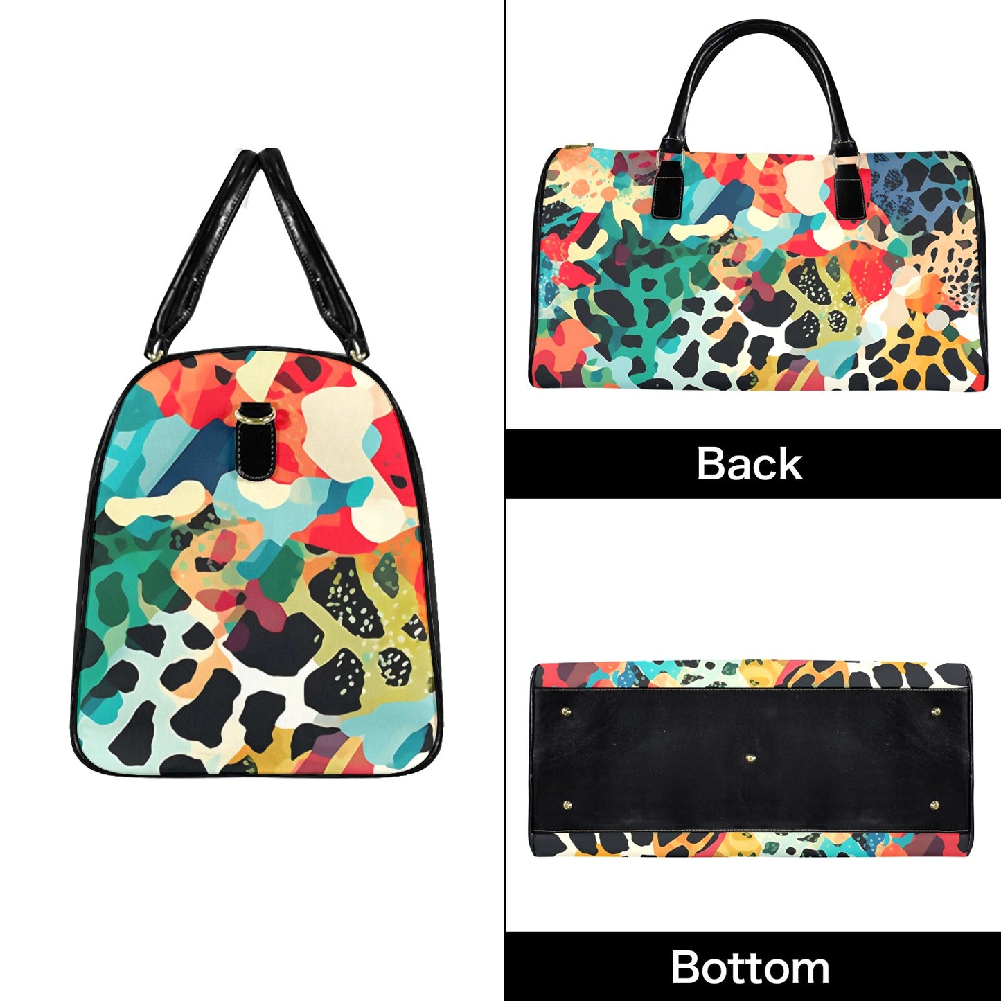 Rainbow Menagerie Overnight Bag - Stylish Essentials for Short Trips